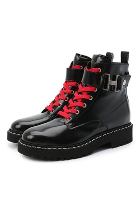 Женские кожаные ботинки HOGAN черного цвета по цене 46150 руб., арт. HXW5430DG301QA | Фото 1 Женские кожаные ботинки HOGAN черного цвета, арт. HXW5430DG301QA | Фото 1