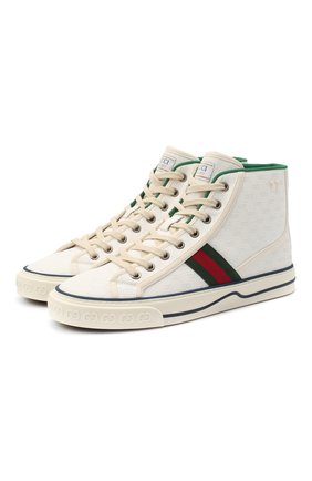 Женские текстильные кеды gucci tennis 1977 GUCCI белого цвета по цене 53200 руб., арт. 627838/99WM0 | Фото 1 Женские текстильные кеды gucci tennis 1977 GUCCI белого цвета, арт. 627838/99WM0 | Фото 1 (Материал внешний: Текстиль; Подошва: Платформа; Материал внутренний: Текстиль; Кросс-КТ: хайтопы)