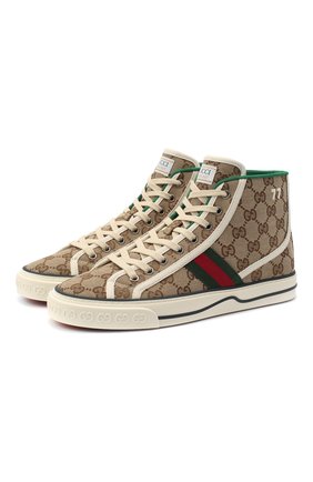 Женские текстильные кеды gucci tennis 1977 GUCCI коричневого цвета по цене 45600 руб., арт. 627838/HVK70 | Фото 1 Женские текстильные кеды gucci tennis 1977 GUCCI коричневого цвета, арт. 627838/HVK70 | Фото 1