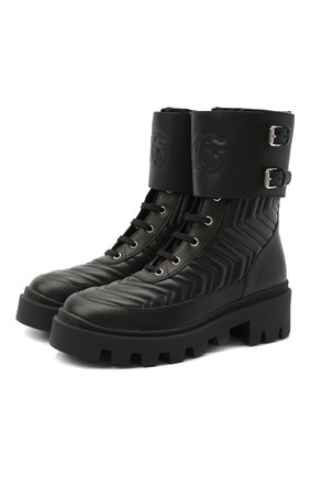 Женские кожаные ботинки frances GUCCI черного цвета по цене 94700 руб., арт. 628855/DH7A0 | Фото 1 Женские кожаные ботинки frances GUCCI черного цвета, арт. 628855/DH7A0 | Фото 1