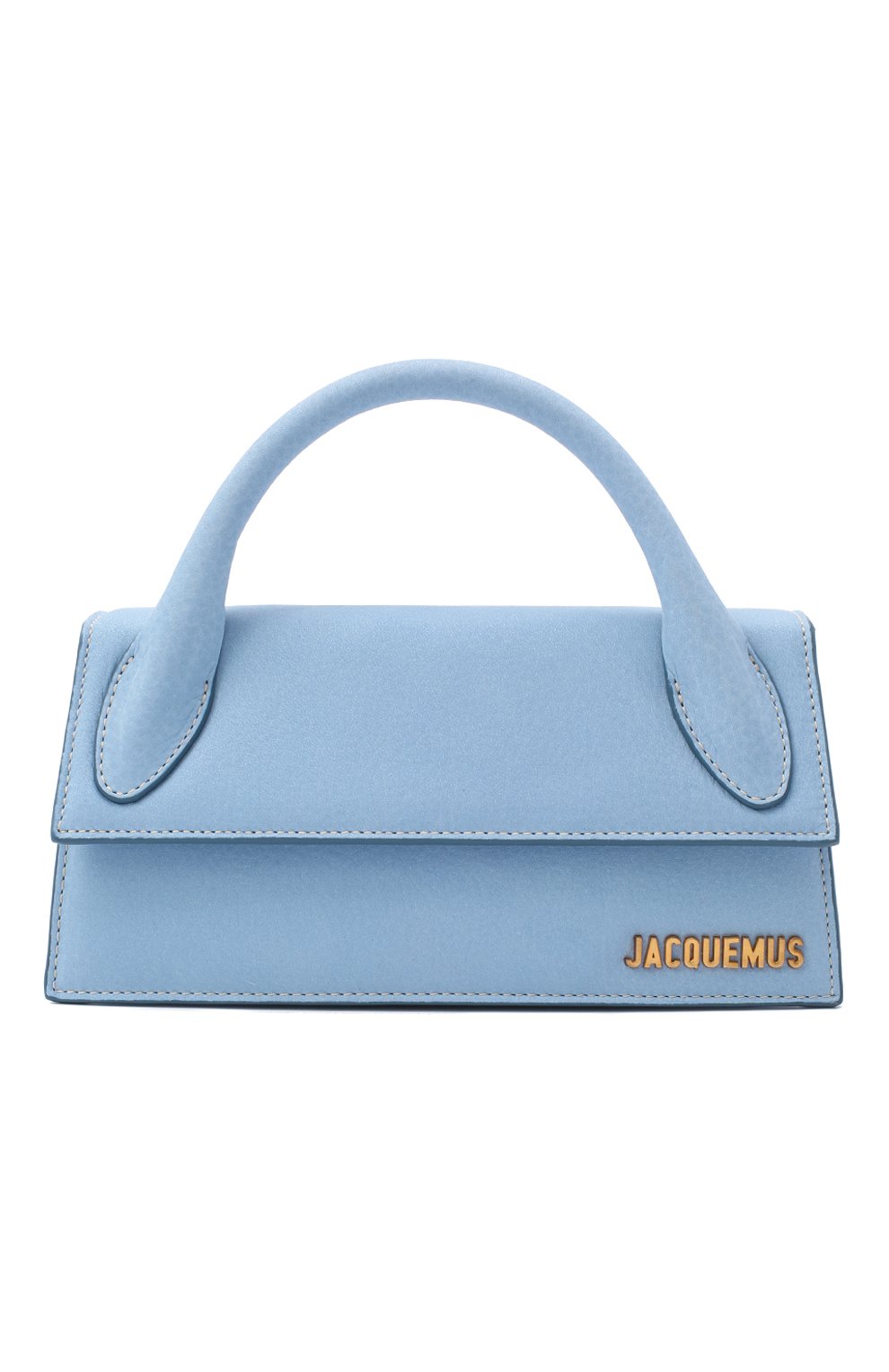 Женская сумка le chiquito long JACQUEMUS голубого цвета, арт. 203BA04/304340 | Фото 1 (Сумки-технические: Сумки через плечо, Сумки top-handle; Материал: Натуральная кожа; Ремень/цепочка: На ремешке; Размер: small)