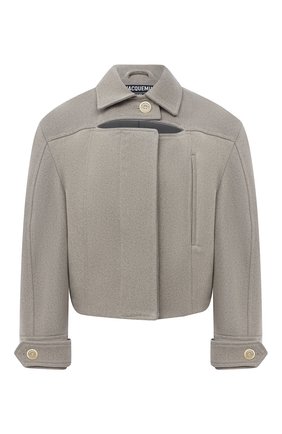 Женский шерстяной жакет JACQUEMUS светло-серого цвета по цене 89200 руб., арт. 203C003/123850 | Фото 1 Женский шерстяной жакет JACQUEMUS светло-серого цвета, арт. 203C003/123850 | Фото 1