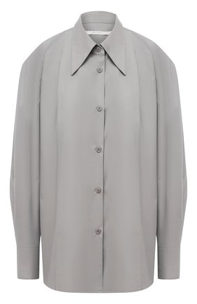 Женская хлопковая рубашка LOW CLASSIC серого цвета по цене 22550 руб., арт. L0W20FW_SH04GR | Фото 1 Женская хлопковая рубашка LOW CLASSIC серого цвета, арт. L0W20FW_SH04GR | Фото 1