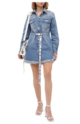 Женское джинсовое платье OFF-WHITE голубого цвета по цене 84950 руб., арт. 0WYM004E20DEN0024001 | Фото 2 Женское джинсовое платье OFF-WHITE голубого цвета, арт. 0WYM004E20DEN0024001 | Фото 2