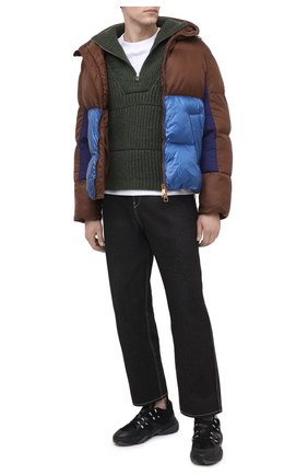 Мужская утепленная куртка NEIL BARRETT коричневого цвета, арт. BSP528V/P217C | Фото 2 (Длина (верхняя одежда): Короткие; Материал внешний: Синтетический материал; Рукава: Длинные; Материал подклада: Вискоза; Мужское Кросс-КТ: Верхняя одежда, утепленные куртки; Стили: Кэжуэл; Кросс-КТ: Куртка)