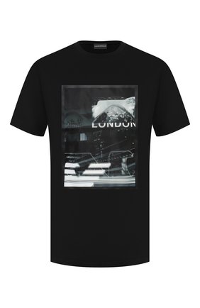 Мужская хлопковая футболка EMPORIO ARMANI черного цвета по цене 14300 руб., арт. 6H1TA3/1JDXZ | Фото 1 Мужская хлопковая футболка EMPORIO ARMANI черного цвета, арт. 6H1TA3/1JDXZ | Фото 1