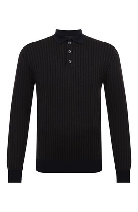 Мужское поло из шерсти и вискозы EMPORIO ARMANI темно-синего цвета по цене 35900 руб., арт. 6H1MY5/1MF6Z | Фото 1 Мужское поло из шерсти и вискозы EMPORIO ARMANI темно-синего цвета, арт. 6H1MY5/1MF6Z | Фото 1