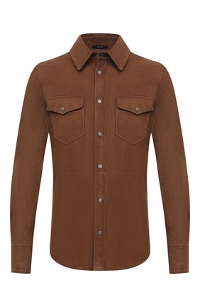 Мужская замшевая рубашка TOM FORD коричневого цвета по цене 382000 руб., арт. BV414/TFL646 | Фото 1 Мужская замшевая рубашка TOM FORD коричневого цвета, арт. BV414/TFL646 | Фото 1