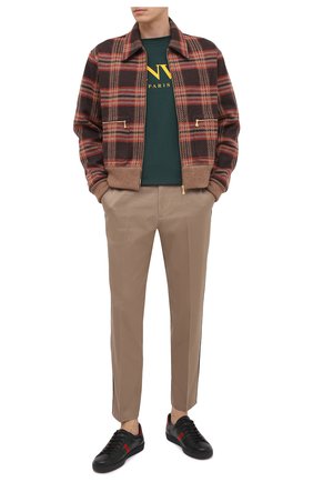 Мужской хлопковые брюки GUCCI бежевого цвета по цене 46300 руб., арт. 468518/Z3732 | Фото 2 Мужской хлопковые брюки GUCCI бежевого цвета, арт. 468518/Z3732 | Фото 2