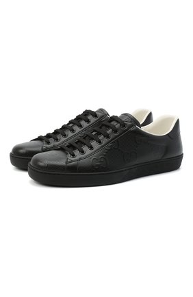 Мужские кожаные кеды new ace GUCCI черного цвета по цене 43900 руб., арт. 625787/1XK10 | Фото 1 Мужские кожаные кеды new ace GUCCI черного цвета, арт. 625787/1XK10 | Фото 1