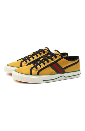 Мужские текстильные кеды tennis 1977 GUCCI желтого цвета по цене 53200 руб., арт. 628709/H9H70 | Фото 1 Мужские текстильные кеды tennis 1977 GUCCI желтого цвета, арт. 628709/H9H70 | Фото 1