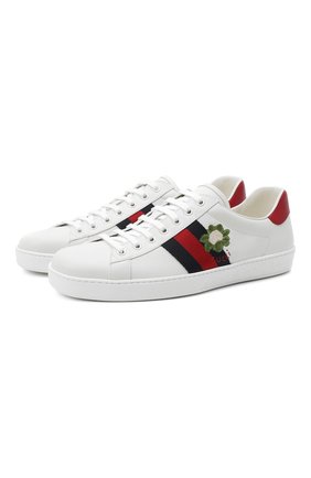 Мужские кожаные кеды new ace GUCCI белого цвета по цене 49000 руб., арт. 630610/1XG60 | Фото 1 Мужские кожаные кеды new ace GUCCI белого цвета, арт. 630610/1XG60 | Фото 1