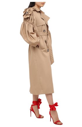 Женские кожаные босоножки du desert 100 CHRISTIAN LOUBOUTIN красного цвета по цене 68650 руб., арт. sandale du desert 100 nappa/crepe satin | Фото 2 Женские кожаные босоножки du desert 100 CHRISTIAN LOUBOUTIN красного цвета, арт. sandale du desert 100 nappa/crepe satin | Фото 2