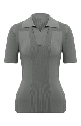 Женское поло из вискозы JACQUEMUS зеленого цвета по цене 22700 руб., арт. 203KN59/202510 | Фото 1 Женское поло из вискозы JACQUEMUS зеленого цвета, арт. 203KN59/202510 | Фото 1