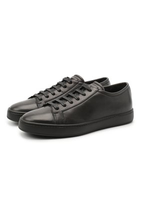 Мужские кожаные кеды SANTONI темно-серого цвета по цене 42800 руб., арт. MBCN21374NEAPMMBG62 | Фото 1 Мужские кожаные кеды SANTONI темно-серого цвета, арт. MBCN21374NEAPMMBG62 | Фото 1