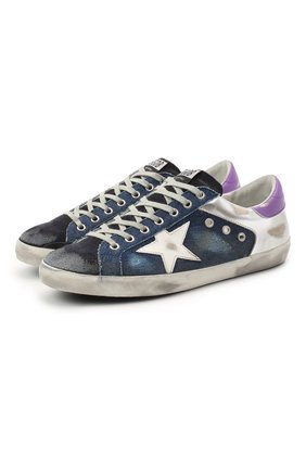 Мужские комбинированные кеды superstar GOLDEN GOOSE DELUXE BRAND синего цвета по цене 33100 руб., арт. GMF00103.F000367 | Фото 1 Мужские комбинированные кеды superstar GOLDEN GOOSE DELUXE BRAND синего цвета, арт. GMF00103.F000367 | Фото 1