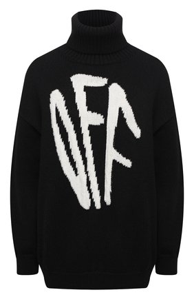 Женская шерстяной свитер OFF-WHITE черного цвета по цене 69950 руб., арт. 0WHF008F20KNI0011001 | Фото 1 Женская шерстяной свитер OFF-WHITE черного цвета, арт. 0WHF008F20KNI0011001 | Фото 1