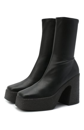 Женские ботильоны platform STELLA MCCARTNEY черного цвета по цене 58400 руб., арт. 800252/W1IL0 | Фото 1 Женские ботильоны platform STELLA MCCARTNEY черного цвета, арт. 800252/W1IL0 | Фото 1 (Материал внутренний: Текстиль; Материал внешний: Экокожа, Текстиль; Подошва: Платформа; Каблук тип: Устойчивый; Кросс-КТ: экокожа; Каблук высота: Высокий)