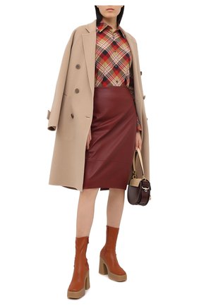 Женская кожаная юбка KITON бордового цвета по цене 205000 руб., арт. D50271X05S03 | Фото 2 Женская кожаная юбка KITON бордового цвета, арт. D50271X05S03 | Фото 2