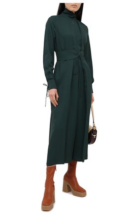 Женское платье из вискозы VICTORIA BECKHAM зеленого цвета по цене 173000 руб., арт. 1320WDR001614A | Фото 2 Женское платье из вискозы VICTORIA BECKHAM зеленого цвета, арт. 1320WDR001614A | Фото 2