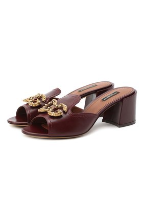 Женские кожаные мюли DOLCE & GABBANA бордового цвета по цене 59300 руб., арт. CR1115/AW562 | Фото 1 Женские кожаные мюли DOLCE & GABBANA бордового цвета, арт. CR1115/AW562 | Фото 1