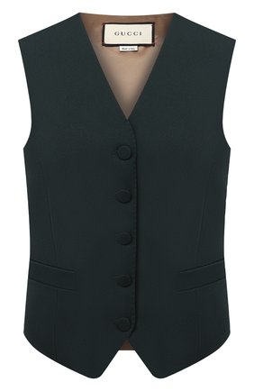 Женский жилет GUCCI зеленого цвета по цене 62050 руб., арт. 619333/Z798C | Фото 1 Женский жилет GUCCI зеленого цвета, арт. 619333/Z798C | Фото 1