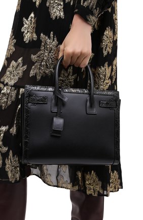 Женская сумка sac de jour из кожи каймана SAINT LAURENT черного цвета по цене 262500 руб., арт. 400631/0SXXW/CCR0 | Фото 2 Женская сумка sac de jour из кожи каймана SAINT LAURENT черного цвета, арт. 400631/0SXXW/CCR0 | Фото 2