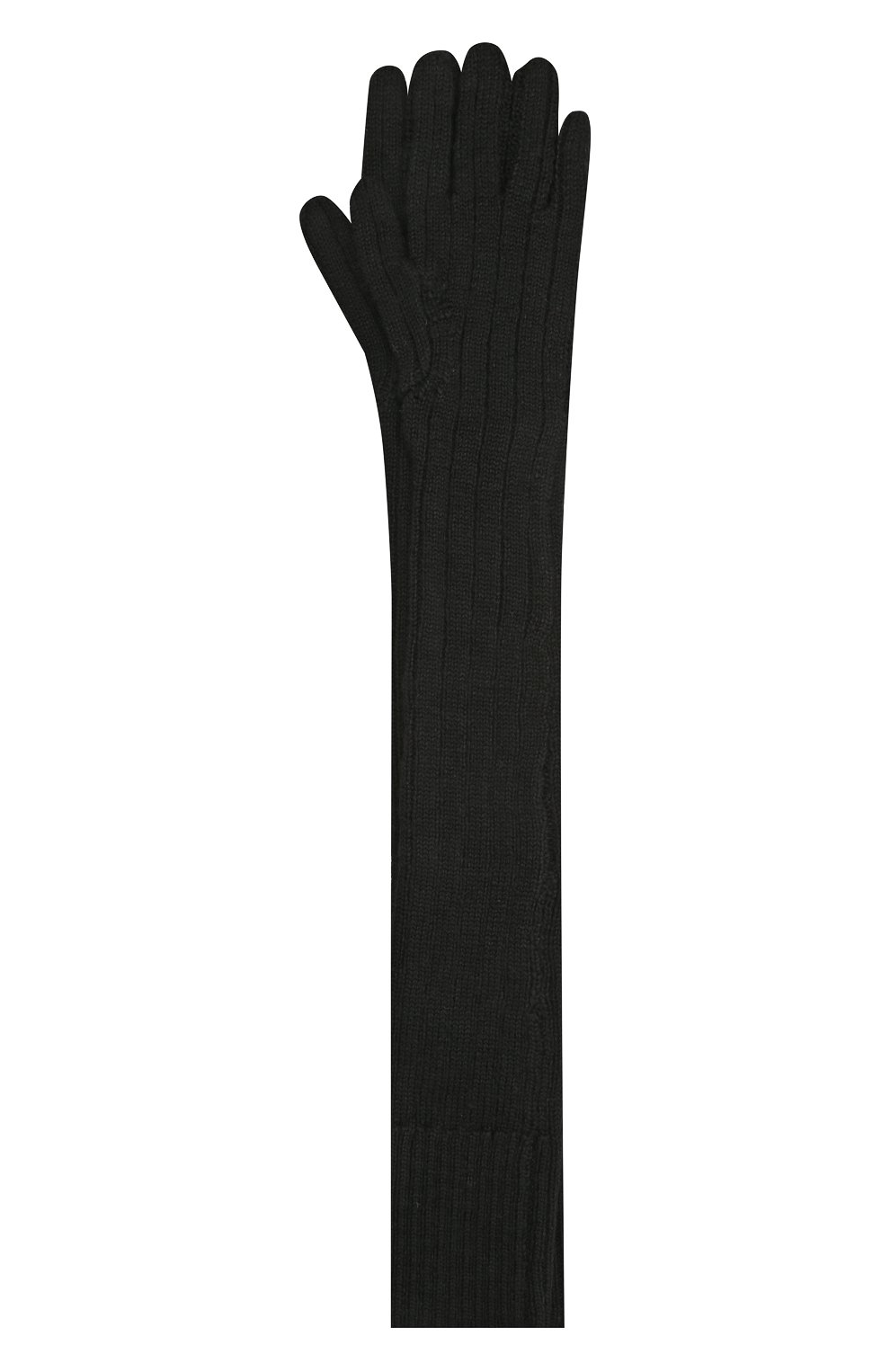 Женские шерстяные перчатки DRIES VAN NOTEN черного цвета, арт. 202-12211-1703 | Фото 1 (Материал: Текстиль, Шерсть; Кросс-КТ: Трикотаж; Длина (верхняя одежда): Длинные)
