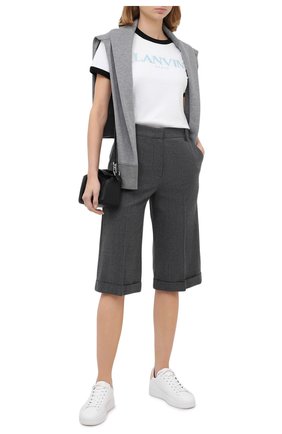 Женская хлопковая футболка LANVIN белого цвета по цене 25400 руб., арт. RW-T0688J-JR40-H20 | Фото 2 Женская хлопковая футболка LANVIN белого цвета, арт. RW-T0688J-JR40-H20 | Фото 2