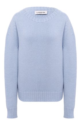 Женский кашемировый свитер LANVIN голубого цвета по цене 99500 руб., арт. RW-T0694M-MR06-H20 | Фото 1 Женский кашемировый свитер LANVIN голубого цвета, арт. RW-T0694M-MR06-H20 | Фото 1