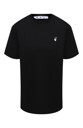 Женская хлопковая футболка OFF-WHITE черного цвета по цене 28050 руб., арт. 0WAA049E20JER0091055 | Фото 1 Женская хлопковая футболка OFF-WHITE черного цвета, арт. 0WAA049E20JER0091055 | Фото 1