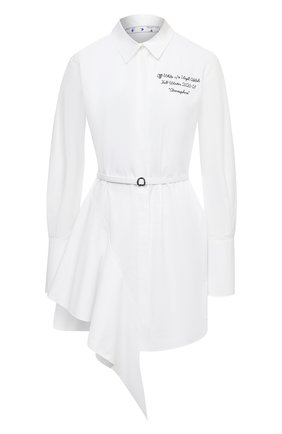 Женское хлопковое платье OFF-WHITE белого цвета по цене 78750 руб., арт. 0WDB216E20FAB0030110 | Фото 1 Женское хлопковое платье OFF-WHITE белого цвета, арт. 0WDB216E20FAB0030110 | Фото 1