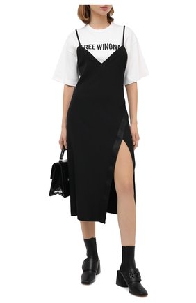 Женское платье OFF-WHITE черного цвета по цене 88200 руб., арт. 0WDB260E20FAB0011010 | Фото 2 Женское платье OFF-WHITE черного цвета, арт. 0WDB260E20FAB0011010 | Фото 2