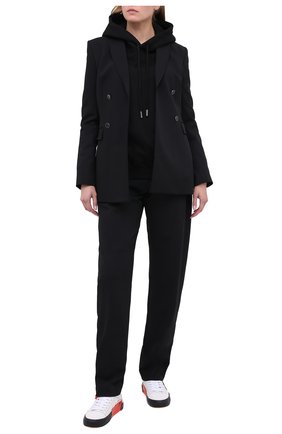 Женский двубортный жакет OFF-WHITE черного цвета по цене 135500 руб., арт. 0WEF049E20FAB0021000 | Фото 2 Женский двубортный жакет OFF-WHITE черного цвета, арт. 0WEF049E20FAB0021000 | Фото 2