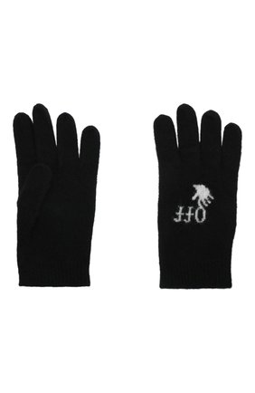 Женские шерстяные перчатки OFF-WHITE черно-белого цвета по цене 18400 руб., арт. 0WNE019E20KNI0011001 | Фото 2 Женские шерстяные перчатки OFF-WHITE черно-белого цвета, арт. 0WNE019E20KNI0011001 | Фото 2