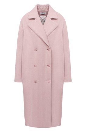 Женское шерстяное пальто PEFORGIRLS розового цвета, арт. PE.100.2022.09.00104.610 | Фото 1 (Материал внешний: Шерсть; Рукава: Длинные; Длина (верхняя одежда): Длинные; Материал подклада: Вискоза; 1-2-бортные: Двубортные; Стили: Кэжуэл)