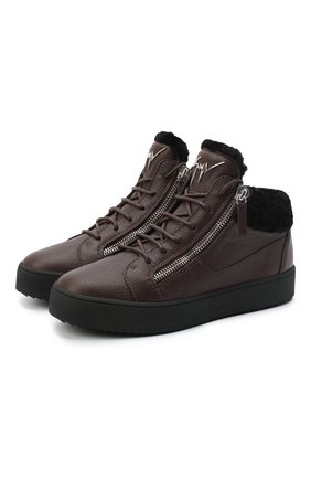 Мужские кожаные кеды cole GIUSEPPE ZANOTTI DESIGN темно-коричневого цвета по цене 57900 руб., арт. RU00019/002 | Фото 1 Мужские кожаные кеды cole GIUSEPPE ZANOTTI DESIGN темно-коричневого цвета, арт. RU00019/002 | Фото 1