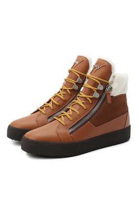 Мужские кожаные кеды trek GIUSEPPE ZANOTTI DESIGN светло-коричневого цвета по цене 73650 руб., арт. RU00056/001 | Фото 1 Мужские кожаные кеды trek GIUSEPPE ZANOTTI DESIGN светло-коричневого цвета, арт. RU00056/001 | Фото 1