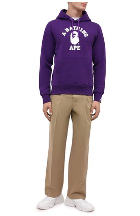 Мужской хлопковое худи BAPE фиолетового цвета по цене 25250 руб., арт. 1G80114002 | Фото 2 Мужской хлопковое худи BAPE фиолетового цвета, арт. 1G80114002 | Фото 2