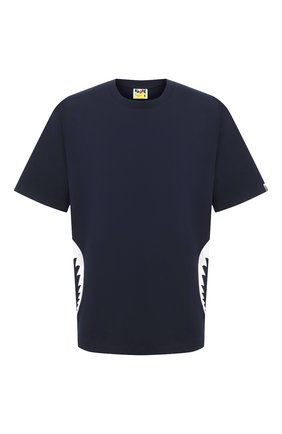 Мужская хлопковая футболка BAPE темно-синего цвета по цене 10950 руб., арт. 1G80110018 | Фото 1 Мужская хлопковая футболка BAPE темно-синего цвета, арт. 1G80110018 | Фото 1