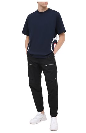 Мужская хлопковая футболка BAPE темно-синего цвета по цене 10950 руб., арт. 1G80110018 | Фото 2 Мужская хлопковая футболка BAPE темно-синего цвета, арт. 1G80110018 | Фото 2