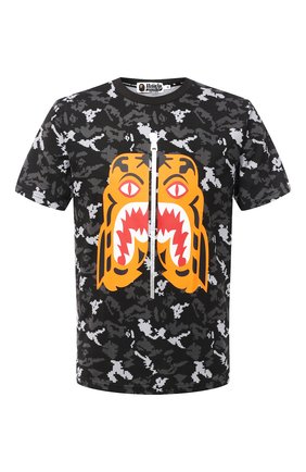 Мужская хлопковая футболка BAPE серого цвета по цене 15150 руб., арт. 1G80109006 | Фото 1 Мужская хлопковая футболка BAPE серого цвета, арт. 1G80109006 | Фото 1