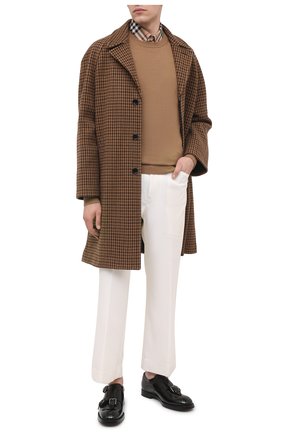 Мужской шерстяной джемпер BURBERRY бежевого цвета по цене 34200 руб., арт. 8033202 | Фото 2 Мужской шерстяной джемпер BURBERRY бежевого цвета, арт. 8033202 | Фото 2