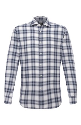 Мужская хлопковая рубашка ERMENEGILDO ZEGNA синего цвета по цене 33950 руб., арт. UVX21/SRF5 | Фото 1 Мужская хлопковая рубашка ERMENEGILDO ZEGNA синего цвета, арт. UVX21/SRF5 | Фото 1