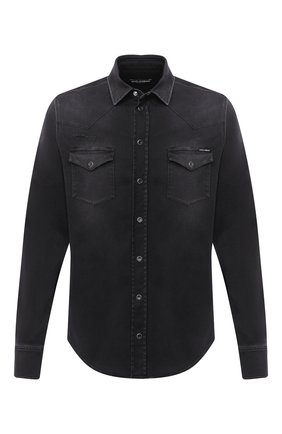 Мужская рубашка DOLCE & GABBANA черного цвета по цене 49950 руб., арт. G5EX7D/G8C03 | Фото 1 Мужская рубашка DOLCE & GABBANA черного цвета, арт. G5EX7D/G8C03 | Фото 1