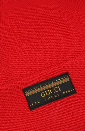 Мужская шерстяная шапка GUCCI красного цвета по цене 22000 руб., арт. 612118/4G332 | Фото 3 Мужская шерстяная шапка GUCCI красного цвета, арт. 612118/4G332 | Фото 3