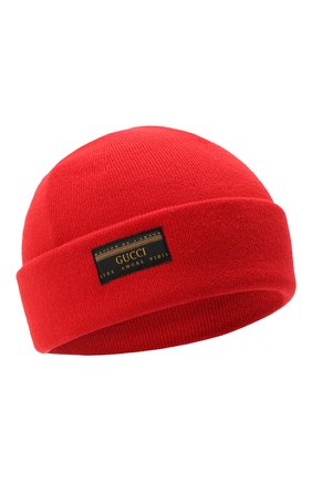 Мужская шерстяная шапка GUCCI красного цвета, арт. 612118/4G332 | Фото 1 (Материал: Шерсть, Текстиль; Кросс-КТ: Трикотаж; Региональные ограничения белый список (Axapta Mercury): RU)