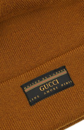 Мужская шерстяная шапка GUCCI хаки цвета по цене 22000 руб., арт. 612118/4G332 | Фото 3 Мужская шерстяная шапка GUCCI хаки цвета, арт. 612118/4G332 | Фото 3