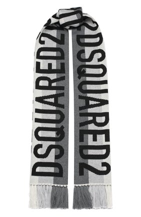 Мужской шерстяной шарф DSQUARED2 серого цвета по цене 30950 руб., арт. KNM0051 01W03534 | Фото 1 Мужской шерстяной шарф DSQUARED2 серого цвета, арт. KNM0051 01W03534 | Фото 1