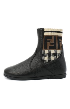 Детские кожаные челси FENDI черного цвета по цене 39700 руб., арт. JFR317/AD7A/27-31 | Фото 2 Детские кожаные челси FENDI черного цвета, арт. JFR317/AD7A/27-31 | Фото 2